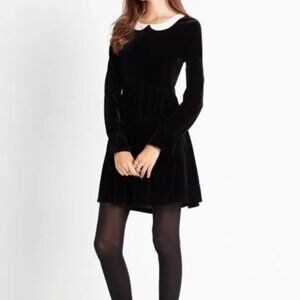 BCBGeneration Velvet Babydoll Dress with Collar XS